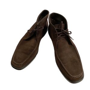 Tod's Men's Dark Brown Suede Lace Up Box Toe Chukka Boots - Size 10.5